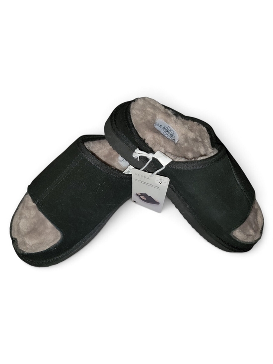 Serra Shoes - Serra Ladies Genuine Leather Slides - Black